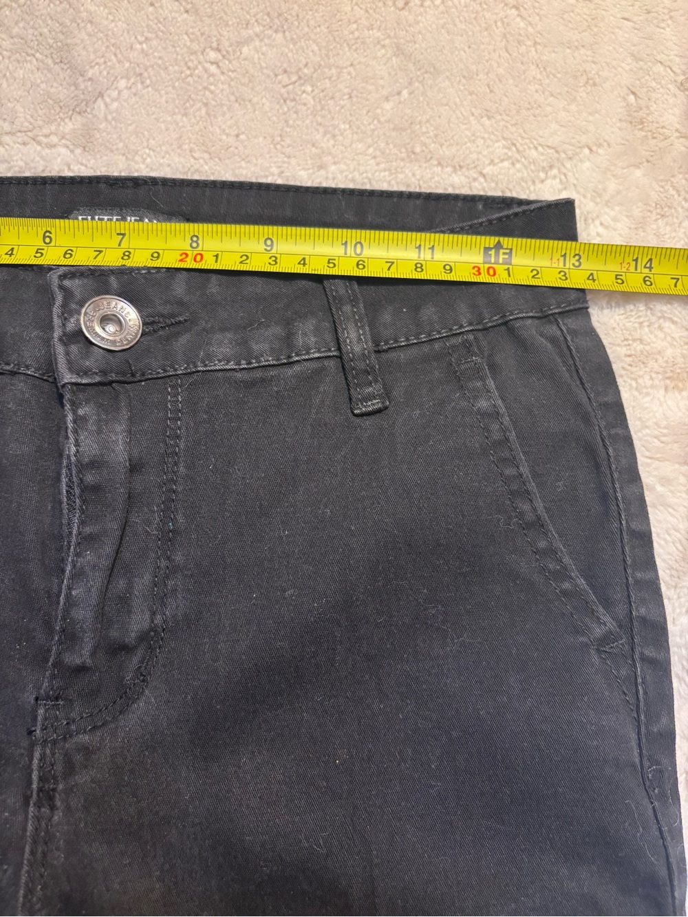 Elite Jeans Boot-Cut Pants Size 5 Jrs Black Classic Flare Y2K Cotton Stretch - Picture 13 of 15